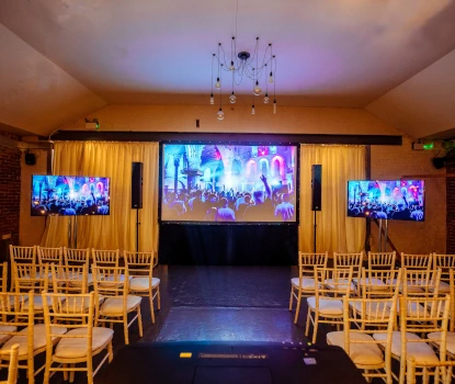 Corporate event AV hire - projector hire - large format display hire